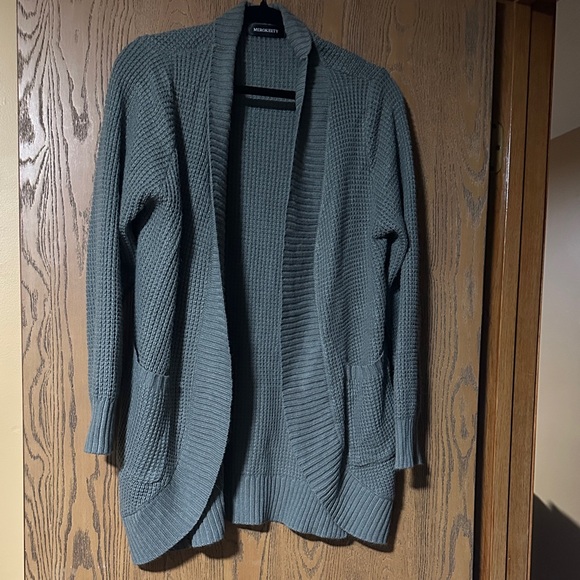 Merokeety Sweaters - Women's Open Front Cardigan Sweater - Green